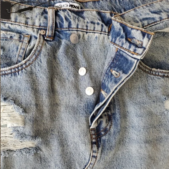 Distressed Denim Maxi Skirt - Picture 3 of 4